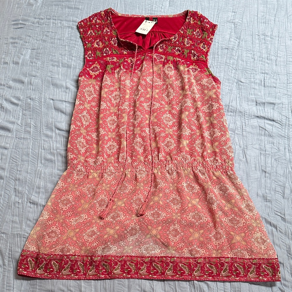 Claire's Red and Pink Floral Blouse